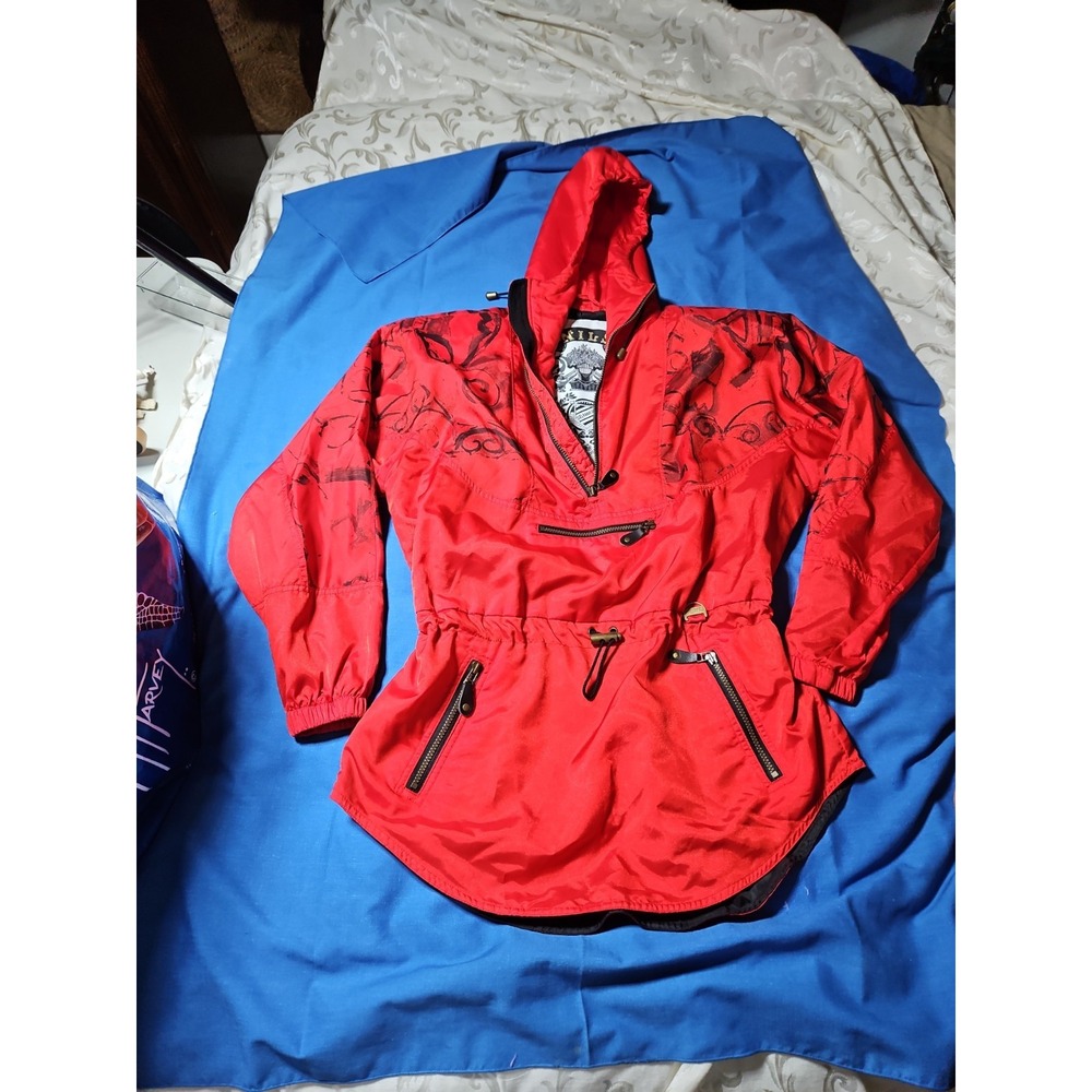 Vintage Nils Anorak Jacket Ski Windbreaker Skiwear Hooded 80s SNOW BUNNY Sz10